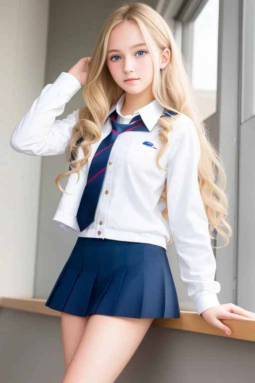 [Stable Diffusion] セミロングヘア ロングヘア ウェーブヘア 美少女 制服・学生服 高校生 [リアル・写真・実写]