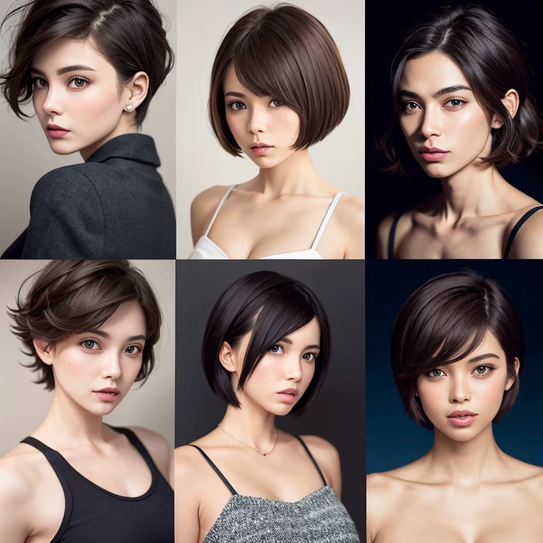 [Stable Diffusion] ショートヘア ヘアカタログ [リアル・写真・実写]