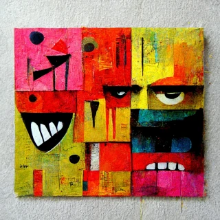 怒り, 狂った, 抽象画