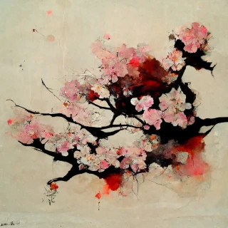 桜, 日本人, 抽象画