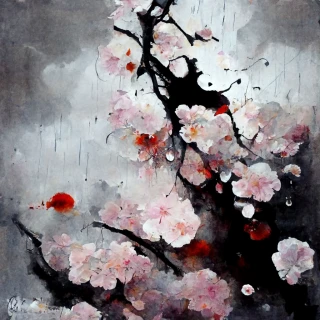 桜, 日本人, 狂気, 抽象画, 雨