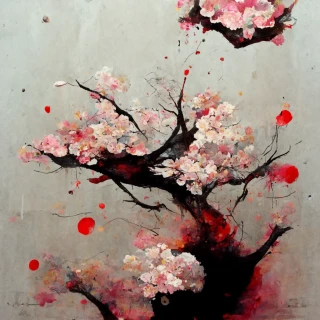 桜, 日本人, 狂気, 抽象画, 雨