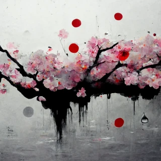 桜, 日本人, 狂気, 抽象画, 雨