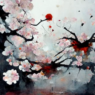 桜, 日本人, 狂気, 抽象画, 雨