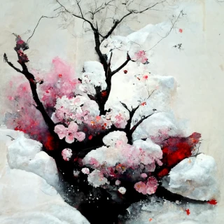 桜, 日本人, 狂気, 抽象画, 雪