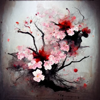 桜, 日本人, 狂気, 抽象画