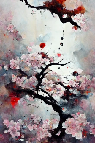 桜, 日本人, 狂気, 抽象画, 雨