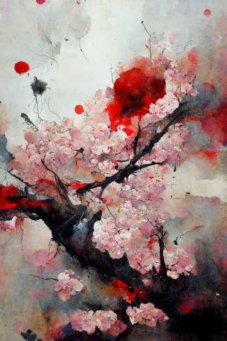 桜, 日本人, 狂気, 抽象画, 雨