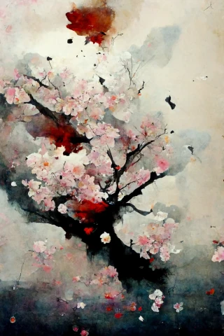 桜, 日本人, 狂気, 抽象画, 雨